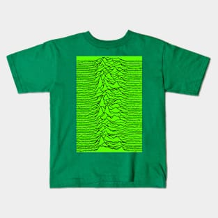 Unknown Pleasures on neon green background Kids T-Shirt